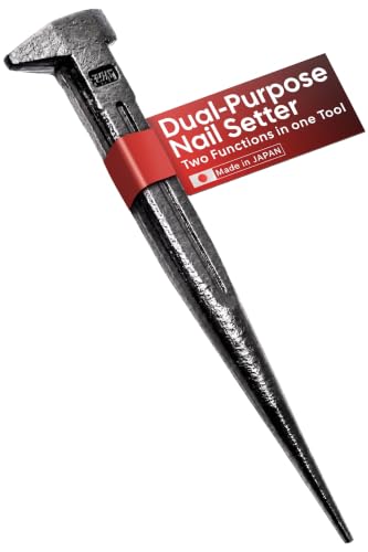 2-in-1 Nail Set 160mm, Japanese Nail Setter Tool for Woodworking, Trim & Finish Nails, Hardened Steel, Made in Japan - Made in Japan, forest Originals