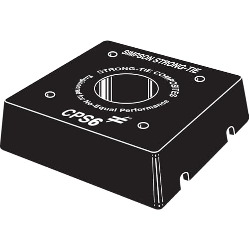 Simpson Strong-Tie CPS6 CPS Composite-Plastic Standoff Post Base - for 6x6 Nominal Post Size, Load-Rated Structural Post Connector with Standoff, Black Finish for Custom Look