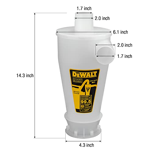 DEWALT 6 Gallon Dust Separator for Wet/Dry Shop Vacuums,DXVCS002