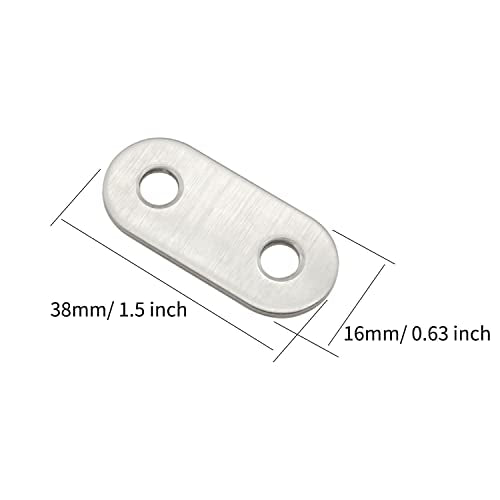 50 Pieces Straight Flat Corner Brace Metal Joining Plate Connector Support Shelf Repair Brackets with Screws