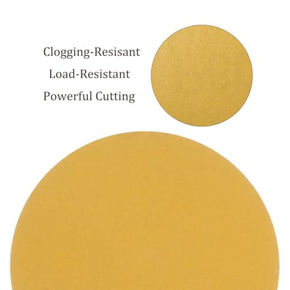 100pcs No Hole Sanding Discs- [ 3 Inch 600 Grit ] Round Hook and Loop Grip Sanding Pads Sheet Sandpaper for Automotive Woodworking Metal Polishing Use| Gold, Aluminum Oxide - size: 600 grit
