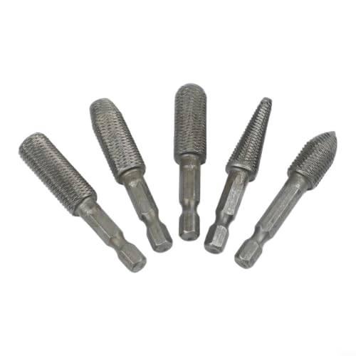 5-Piece Electric Rotary File Set For Drill Bits, High-Carbon Steel Grinding Burr Heads For Milling And Filing For Metal Use