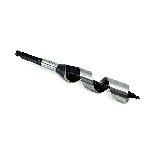 Benchmark Abrasives 1-1/8 Inch Auger Drill Bit for Woodworking,7/16” Hex Shank Tool for Smooth, Clean Cuts Hole Carbon Steel Hole Cutter Drill Bit for Drilling on Soft & Hard Wood, MDF, Plywood - size: 1-1/8"