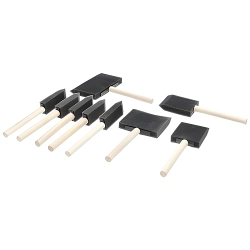 10 Pack Foam Brush Set – Assorted Sizes: 1 inch, 2 inch, 3 inch, 4 inch – Disposable Brushes for Paint, Varnish & Polyurethane – Lightweight Wood Handles