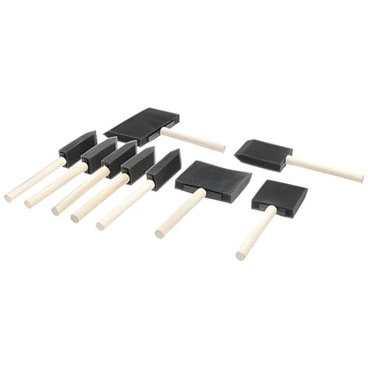 10 Pack Foam Brush Set – Assorted Sizes: 1 inch, 2 inch, 3 inch, 4 inch – Disposable Brushes for Paint, Varnish & Polyurethane – Lightweight Wood Handles