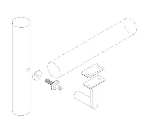 Handrail Bracket Stainless Steel 316 Gamma Quasar (Satin Stainless Steel) - color: Satin Stainless Steel