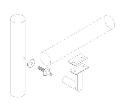 Handrail Bracket Stainless Steel 316 Gamma Quasar (Satin Stainless Steel) - color: Satin Stainless Steel