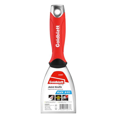 Goldblatt 3" Putty Knife, Stainless Steel Scraping Paint, Putty Knife Scraper with Hammer End, Soft Grip, Perfect for Drywall Repairing and Finishing - size: 3 Inch