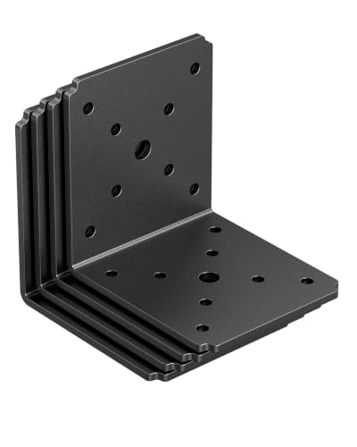4PCS L Brackets Heavy Duty, 4X4X3.5 L Brackets for Wood Black