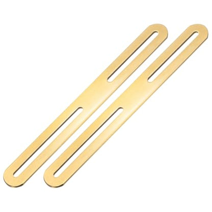 M METERXITY 2-Pack Flat Mending Plate Support 8.27x0.94in, Gold - color: Gold, size: 210 x 24mm