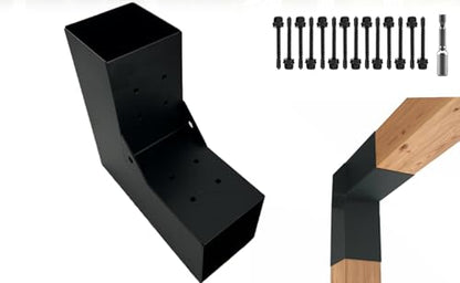 Pergola DIY Bracket Kits,2-Way L Shaped Corner Brackets for 4" x 4"(Actual:3.5" x 3.5") Lumber for Outdoor Pergola,Proch,Log Cabin W/Hardware - 1Pack… - size: 4"x4" 1pcs, style: 2-way Conrner Bracets