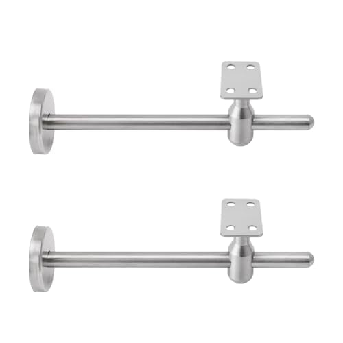 Stainless Steel Handrail Bracket Wall Adjustable,Extended Flat Stair Handrail Bracket,Adjustable Staircase Handrail Bracket,w/Base Flange Cover 2 Pcs