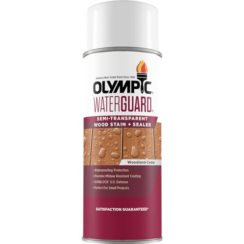 Olympic WaterGuard 11.75 oz Woodland Cedar Wood Stain & Sealer - color: Woodland Cedar, size: 11 oz., style: No sheen