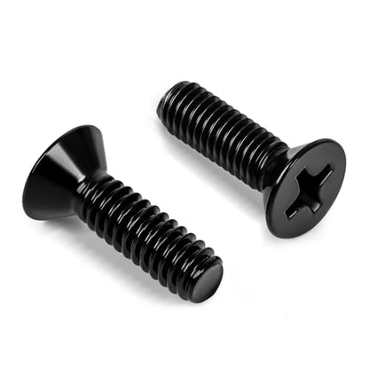 M4 x 12mm Countersunk Flat Head Machine Screws, Full Thread, 304 Stainless Steel Black Finish, 50 PCS - size: M4 x 12mm