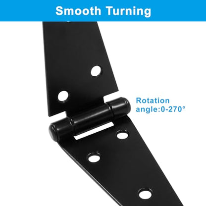 Hordion 2Pcs Strap Hinge Shed Door Hinges, 6 Inch Heavy Duty Gate Hinges - size: 6 Inch, 2Pcs
