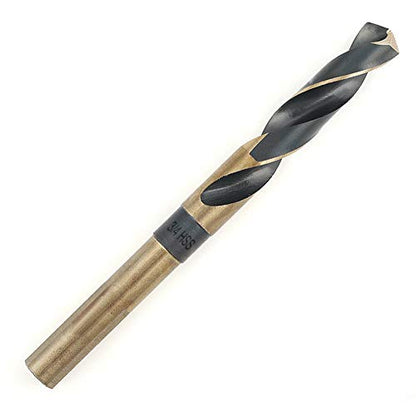 COMOWARE 3/4" Reduced Shank Drill Bit, HSS M2, Black & Gold Drill Bit with 3-Flat 1/2" Shank, 135° Split Point, Metal Drills Bits for Steel/Aluminum/Iron/Plastic/Wood, for Electricians & DIY - color: 3/4