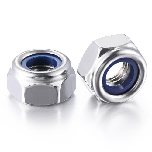 Wensilon(50pcs) M16 Self Clinching Nuts 304 Stainless Steel Self-Lock Nylon Inserted Hex Lock Nuts - size: M16
