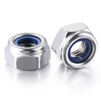 Wensilon(50pcs) M14 Self Clinching Nuts 304 Stainless Steel Self-Lock Nylon Inserted Hex Lock Nuts - size: M14