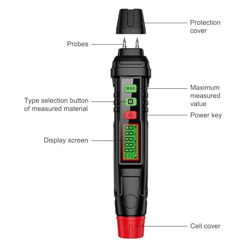 ViaGasaFamido Digital Wood Moisture Meter Pin Tester
