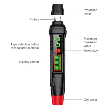 ViaGasaFamido Digital Wood Moisture Meter Pin Tester
