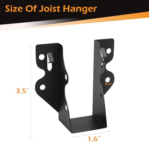 16 Pcs 2"x 4" Joist Hanger|Q235B Carbon Steel - size: 16, style: 2"x 4"