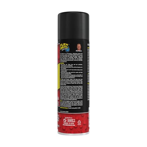 Flex Seal Spray Rubber Sealant Coating, Waterproof, Black, 14 oz, 1-Pack - color: Black, size: 14 oz (Pack of 1)