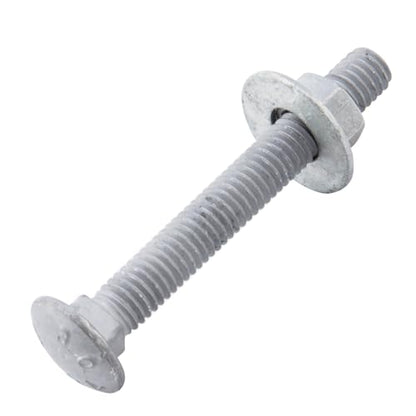 3/8" x 3-1/2" Carriage Bolts (50 PCS), Hot Dip Galvanized, Heavy Duty Round Head with Washers and Nuts - size: 3/8" x 3-1/2"