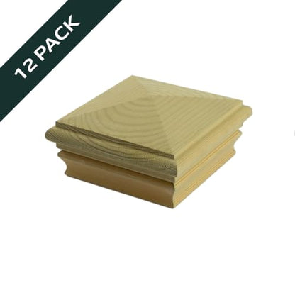 4 in. x 4 in. High Pyramid Pressure-Treated Pine Post Cap (12-Pack)