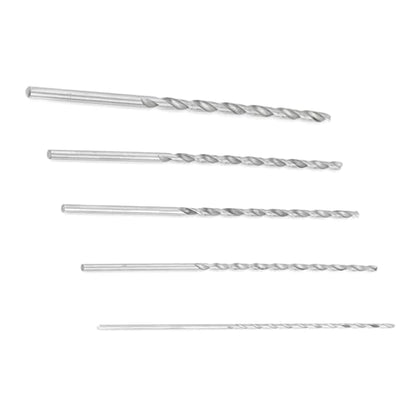 Extra Long High-Speed Steel Drill Bit Sets, Heat Straight Shank Drill Bit Tool, Long Length Drill, Five Sizes, for Wood Plastic and Aluminum, 5Pcs 2-5mm