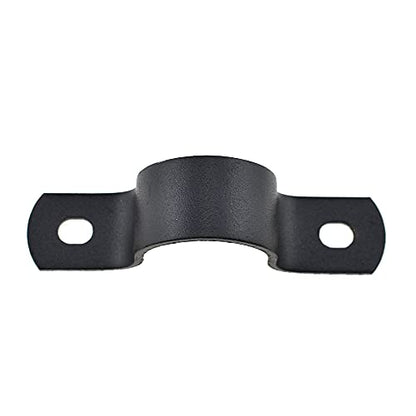 Hahiyo Two Holes Pipe Tube U Bracket Clamps 27MM Heavy Duty No Rust Shiny Strong Resist Wind No Sharp Rigid Strap Clip Conduit Ring Carbon Steel Material Black for Fixing Supporting Decorating 10pcs - size: 27 mm inside diameter
