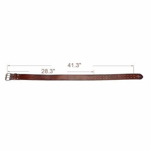 Leather Men Tool Belt -Adjustable Double Prong Buckle 2" Wide for Workshop