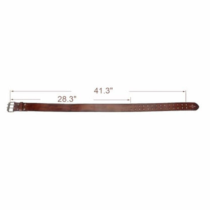 Leather Men Tool Belt -Adjustable Double Prong Buckle 2" Wide for Workshop