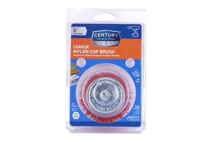 Century Drill & Tool 77231 Nylon Abrasive Cup Brush, 3", Coarse - size: 3" Coarse