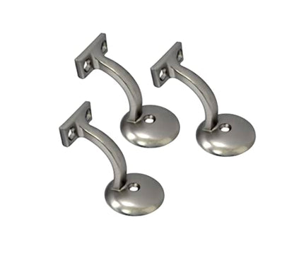 QCAA Heavy Duty Zinc Die Cast Handrail Bracket, Brushed Satin Nickel, 3 Pack, Made in Taiwan - color: Satin Chrome, size: 3 Pack
