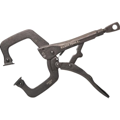 Klein Tools 38662 C-Clamp Locking Pliers Set, 6-Inch and 11-Inch Adjustable Swivel Jaw Pliers, for Home, Shop, Woodworking, 2-Piece - style: Standard Jaw Kit