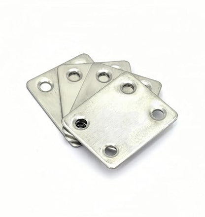 4 Pack Stainless Steel 304 Mending Plate, 38x46x2mm Flat Fixing Joining Brace for Wood, Heavy Duty Metal Brackets with Screws Included - color: Silver, size: 38x46x2mm