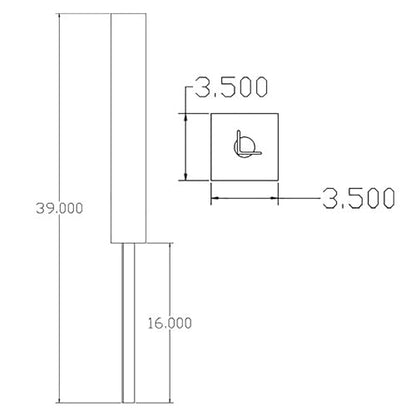 Architectural Mailboxes 23" Height, No Dig, 4x4 Wooden Pine Post Insert with Anchor Kit for Slip Over Posts