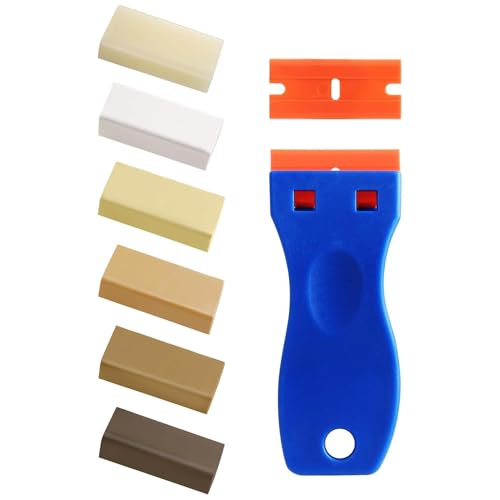 Wood Filler Sticks - 6 Colors Hardwood Floor Scratch Repair Kit, Upgrade Laminate Floor Repair Kit, vinyl wood Floor Repair Kit, Furniture Wood Crayons for Scratche Nail Holes Floors Cabinets Doors - color: Yellow