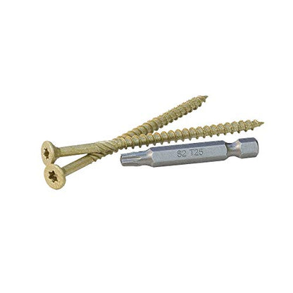 V56103 Professional Decking & Outdoors Wood Screws, 6-Lobe Bronze SKT Coating - 1500 Hour Salt Spray, Size Options in #8, 9, and #10, Lengths 2", 2.5", 3", 3.5", and 4" - size: #10 X 3-1/2", style: Bronze SKT Coating