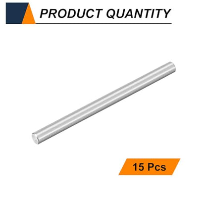HARFINGTON 15pcs Dowel Pins M4(4mm) x 60mm 304 Stainless Steel Cylindrical Shelf Support Peg Pin Rod Fasten Elements for Metal Devices Wood Furniture DIY Installation, Silver - size: M4 x 60mm