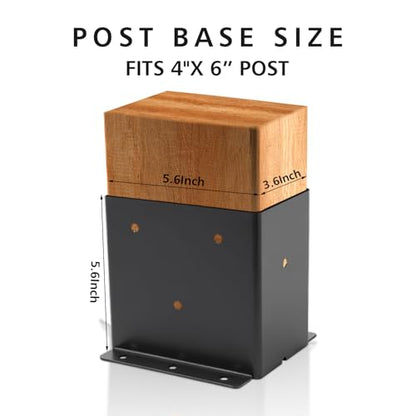 4 Pcs 4“× 6” Post Base Fit (Inner Size 3.6"x 5.6") Post - size: 4 Pcs, style: 4"x 6"