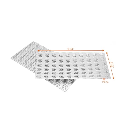 10-Pack 5x10 Inch Pronged Truss Plates, Galvanized Steel Flat Mending Brackets for Wood Timber Connectors and Roofing Trusses, 19 Gauge - size: 10pcs 5 x 10 inch