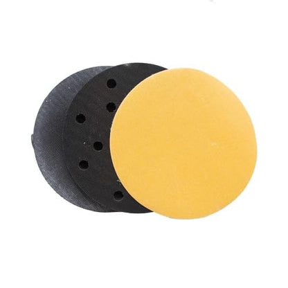 LAUCO 6-Inch Soft Interface Pad – 15-Hole Hook & Loop Foam Cushion Buffer Pad for Dual Action & Random Orbital Sanders – Vibration Reduction, Edge Control & Contour Sanding (Black) 09063