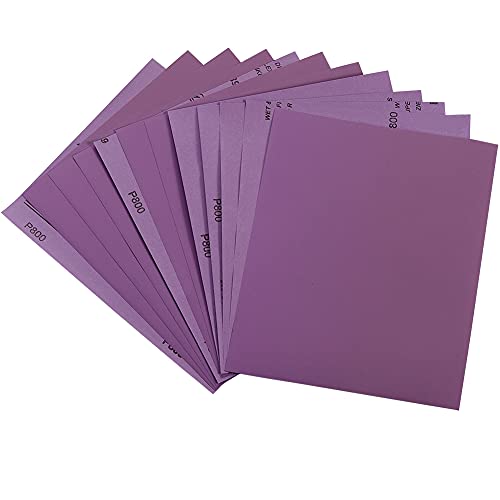 Sandpaper 800 Grit, Wet Dry Sanding Sheets 9 x 11 Inch, Advanced White Fused Alumina Abrasive Sander Paper for Wood Furniture Finishing, Metal Sanding, Automotive Polishing,12-Sheets - style: 800 Grit