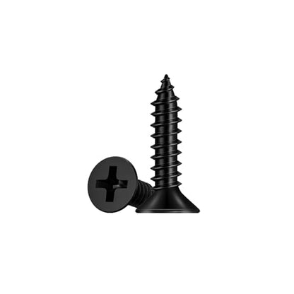 #7 x 3/4" Black Drywall Screws for Metal, Flat Head Self Tapping (100Pcs) - color: #7 x 3/4" (100pcs)