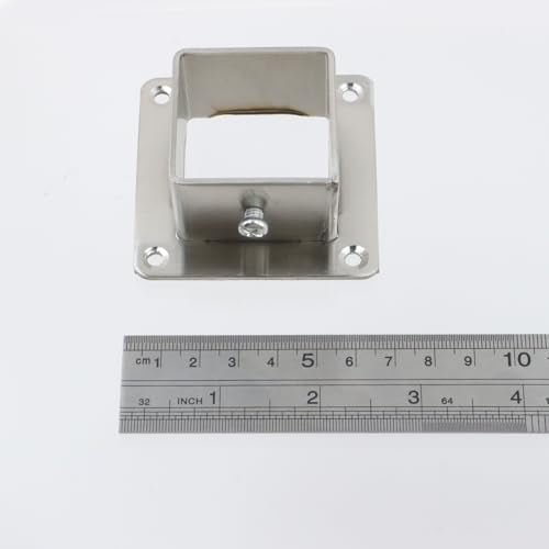 Wealrit 4Pcs Square Post Bases, 1.5" Stainless Steel Flange Anchor Bases - style: 4 pcs 1.5" Silver