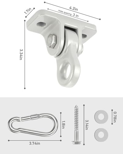 Heavy Duty Porch Swing Hangers Kit Swing Hardware Hooks - color: 8 Pack Silver