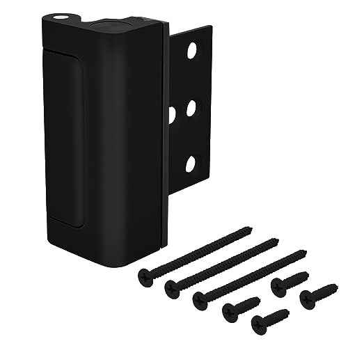 "HardwareX Supply Door Reinforcement Lock, Privacy Door Latch Harden Construction 3"" Stop Childproof, Black" - color: Black, size: 1 Pack