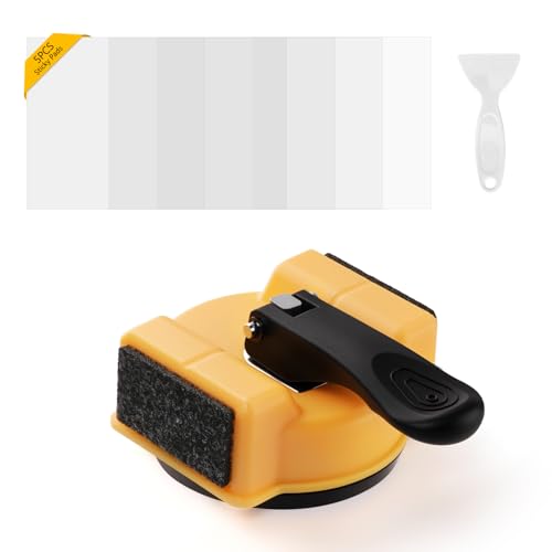 Heavy Duty Floor Gap Repair Tool：Double Tapping,2.8" Suction Cup,with 5Pcs Sticky Pads & 1 Removal Tools, Suitable Repair for Textured Wood,Lvp Vinyl&Laminate Flooring M-Size - size: M