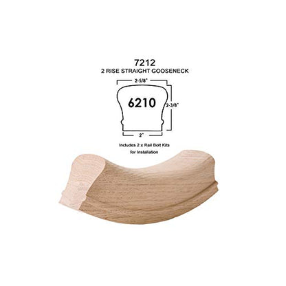 7212 Red Oak Up Easing - 6210 Wood Staircase Handrail Fitting for Stair Remodel - style: Up Easing - Red Oak